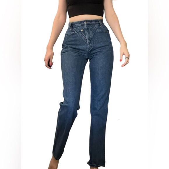 Ozark Mountain Vintage High Waisted Western Southwestern Bareback Denim Jeans - Picture 1 of 8